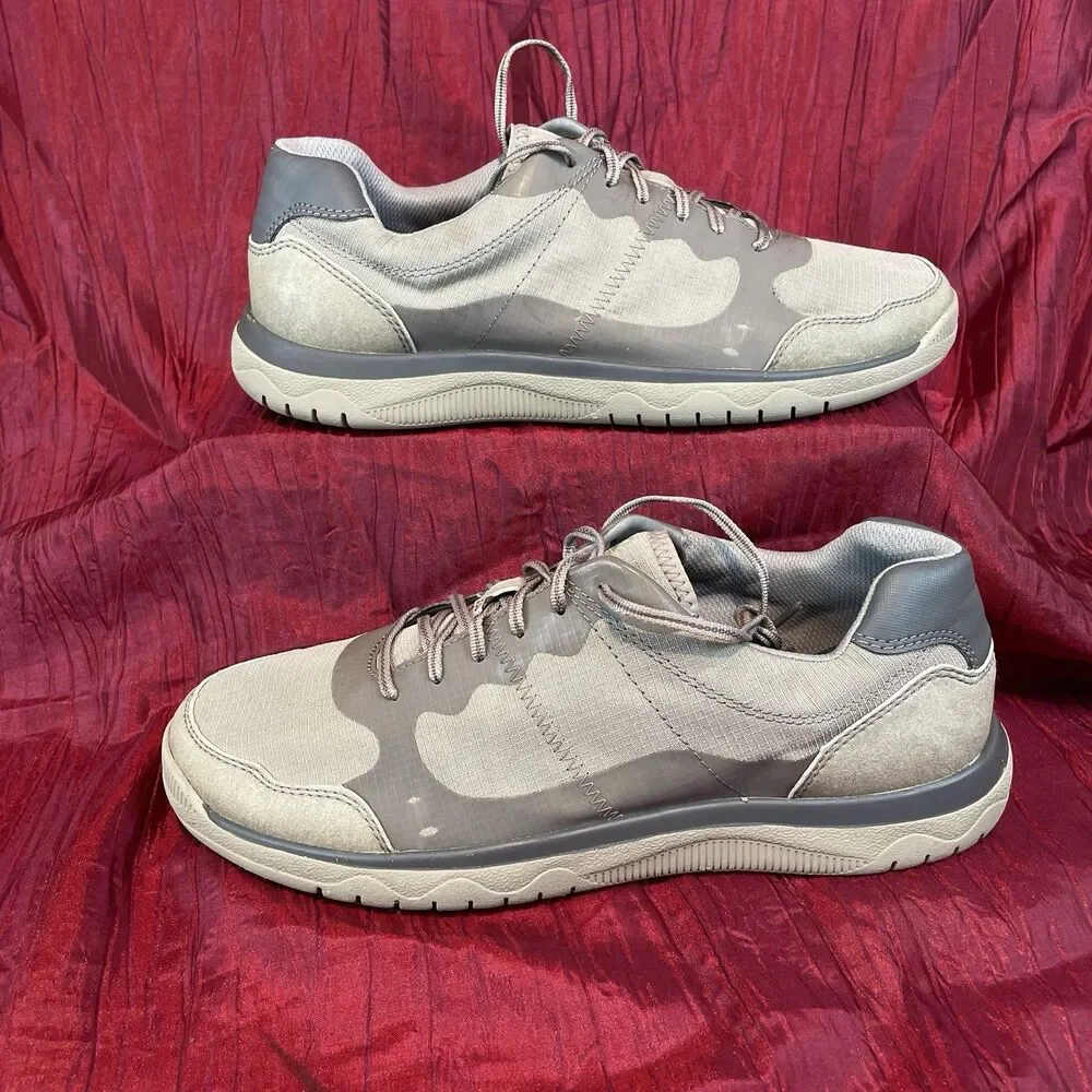 Mens Clark's Cloudsteppers Cushion Soft Nova Gray Lace Sneakers sz 11